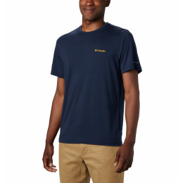 Tricou bărbați Columbia Maxtrail SS Logo Tee albastru/galben CollegiateNavy