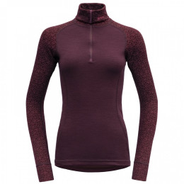 Tricou funcțional femei Devold Duo Active Merino 205 Z.Neck roșu