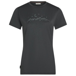 Tricou femei Icebreaker Women Merino 150 Tech Lite SS Tee Sparkling Stars gri închis Obsidian