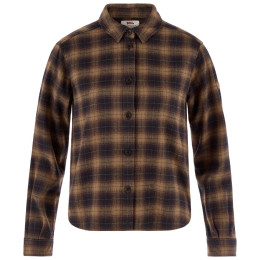 Cămașă femei Fjällräven Övik Boxy Flannel Shirt W maro Black-Wood Brown