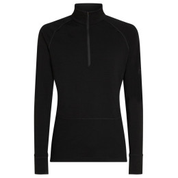 Tricou funcțional bărbați Icebreaker Men Mer 200 ZoneKnit LS Half Zip negru Black