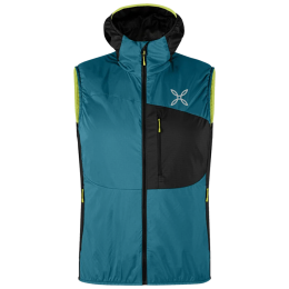 Vestă bărbați Montura Traccia Octa Hooded Vest negru/turcoaz SteelBlue/SunnyLime