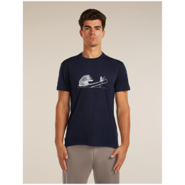 Tricou funcțional bărbați Icebreaker Merino Blend Core SS Tee Canoe Companions albastru închis MIDNIGHT NAVY