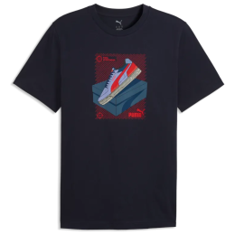 Tricou bărbați Puma Graphic Tee albastru închis New Navy