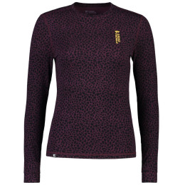 Tricou funcțional femei Mons Royale Cascade Merino Flex 200 Ls Winter Leopard violet
