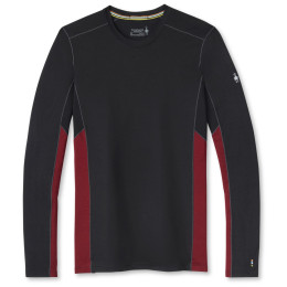 Tricou funcțional bărbați Smartwool Merino Sport 150 Long Sleeve Crew negru/roșu
