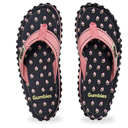 Șlapi femei Gumbies Primrose negru/roz Primrose