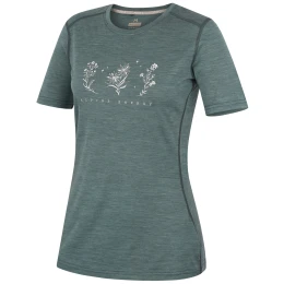 Tricou femei MOOA Merino Lyolite Bloom 150 Short turcoaz dusty teal