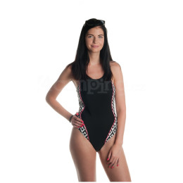 Costum de baie femei Aquawave Cintura negru WHITE/BLACK/CALYPSO CORAL