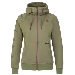 Hanorac femei Rafiki Nuria Zip verde închis burnt olive