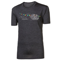 Tricou funcțional bărbați Progress Hrutur Yak gri šedý melír