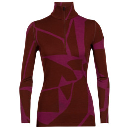 Hanorac funcțional de damă Icebreaker 250 Vertex LS Half Zip Fractured Landscapes roșu