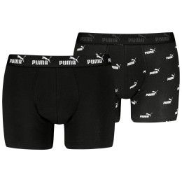 Boxeri bărbați Puma Elements Logo Print Boxers 2P