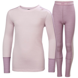 Set funcțional copii Helly Hansen Jr Lifa Merino Midweight Set Purple Clay roz/violet 676 Purple Clay