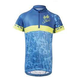 Tricou ciclism copii Silvini Inner albastru/verde
