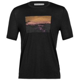 Tricou bărbați Icebreaker Men Tech Lite II SS Tee Mountain Mantra negru