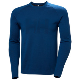 Tricou funcțional bărbați Helly Hansen Lifa Merino Knitevo Crew albastru 507 Dark Blue
