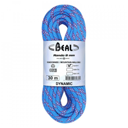 Coardă de alpinism Beal Rando 8 mm (48 m) albastru BLUE