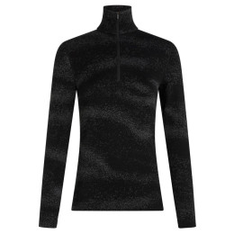 Tricou funcțional femei Icebreaker Women M 260 Tech Vertex LS HZ Chillwave negru Black/Obsidia/J