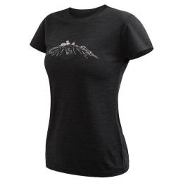 Tricou funcțional femei Sensor Merino Cordura Peak negru černá