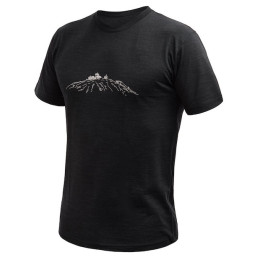 Tricou funcțional bărbați Sensor Merino Cordura Peak negru černá