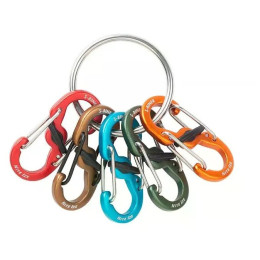 Breloc Nite Ize KeyRing Locker Aluminum 5 S-Biner argintiu Stříbrná