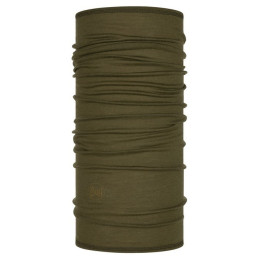 Fular multifuncțional Buff Merino Lightweight Neckwear verde SOLID BARK