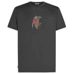 Tricou bărbați Icebreaker Men Merino 150 Tech Lite SS Tee Bear Catch gri închis Obsidian