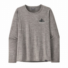 Tricou femei Patagonia W's L/S Cap Cool Daily Graphic Shirt - Lands gri Chouinard Crest: Feather Grey