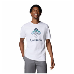Tricou bărbați Columbia M Rapid Ridge™ Graphic Tee alb/albastru White, Heavenly Stacked Gem