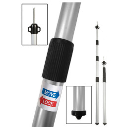 Tijă telescopică cort Bo-Camp Telescopic 106 - 280 cm argintiu