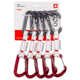 Set bulce echipate Ocún Hawk Qd Wire Bio-Dyn-Ring 15 Mm 10 Cm 5-Pack roșu / gri