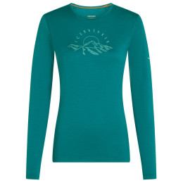 Tricou funcțional femei Icebreaker Women Merino 200 Oasis LS Crewe Sunrise Summit turcoaz Tidal Teal