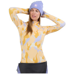 Tricou funcțional femei Fundango Yade II Baselayer Top galben/violet corn cloud