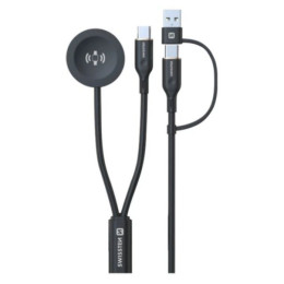 Cablul de încărcare și de date Swissten Wireless magnetic charging cable 2in1 for Samsung Watch + USB-C 1,2 m