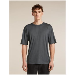 Tricou funcțional bărbați Icebreaker Merino 150 Tech Lite SS Relaxed Tee gri închis OBSIDIAN