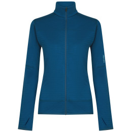 Hanorac funcțional de damă Icebreaker Women Merino Blend 300 RealFleece™ Descender LS Zip albastru Atlantis