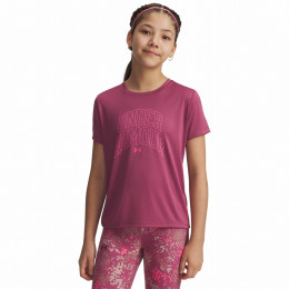 Tricou copii Under Armour Tech Varsity Graphic SS roz/violet Red
