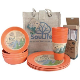 Set pentru picnic EcoSouLife Piknikový Set EcoSouLife pro 4 portocaliu/
