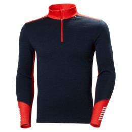 Tricou funcțional bărbați Helly Hansen Lifa Merino Midweight 1/2 Zip albastru închis