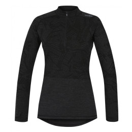 Lenjerie termică femei Husky Merino 100 Dl. Rukáv Zip L negru