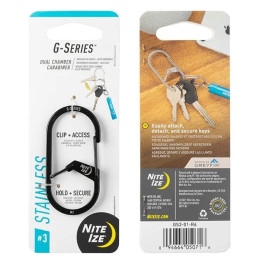 Carbinieră auxiliară Nite Ize G-series #3 negru Černá