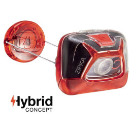 Lanternă frontală expusă Petzl Zipka roșu