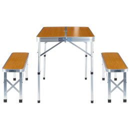 Set masă și scaun Zulu Vita a Tana maro/argintiu