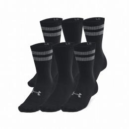 Set șosete Under Armour Essential 6Pk Crew negru Black/Black/Castlerock