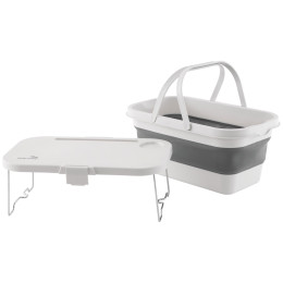 Coș pentru picnic Easy Camp Cerf Picnic Basket & Table alb/gri