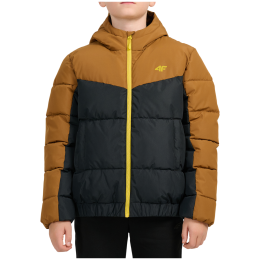 Geacă de iarnă copii 4F Down Jacket M0915 Light Brown negru/maro Light Brown
