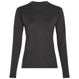 Tricou funcțional femei Icebreaker Women 200 MerinoFine™ Ace LS Mock Neck gri închis Jet Hthr-011