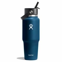 Sticlă termică Hydro Flask Wide Flex Straw Travel Bottle 32 Oz negru/albastru INDIGO