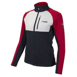 Hanorac funcțional de damă Swix Infinity albastru/roșu/alb Dark Navy/Swix Red